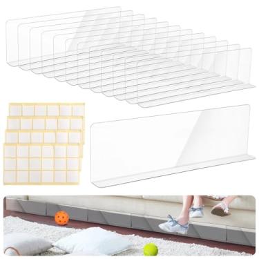 Imagem de Bloqueadores de sofá transparentes de 12 peças com adesivo forte, barreiras transparentes para cama e prateleira para casa