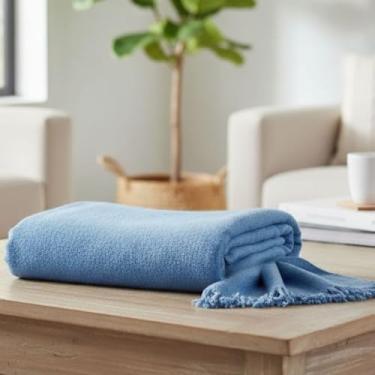 Imagem de Manta Para Sofá Cama Kit 300M x 180M Metros King Super Gigante 100% Algodão Premium,manta para sofá,capa para sofá(Azul BB)