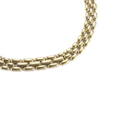 Imagem de Fossil Colar feminino de corrente de aço inoxidável dourado Arden Watch Links (modelo: JF04783710), Length: 406mm+50mm, Width: 14.1mm, Aço inoxidável, Sem Pedra Preciosa