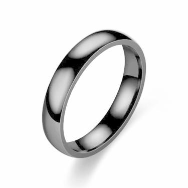 Imagem de Pulseiras de casal lisas imperdíveis - aço inoxidável polido curvo! - 8 mm / preto/tamanho 12