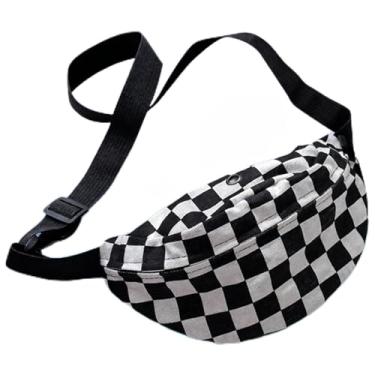 Imagem de Pochete para mulheres e homens, bolsa de cintura moderna, bolsa de cinto ajustável, bolsa transversal de lona para caminhadas, esportes, viagens