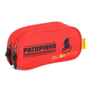 Imagem de Estojo Duplo Free Fire Organizador Infantil Escolar (Vermelho)