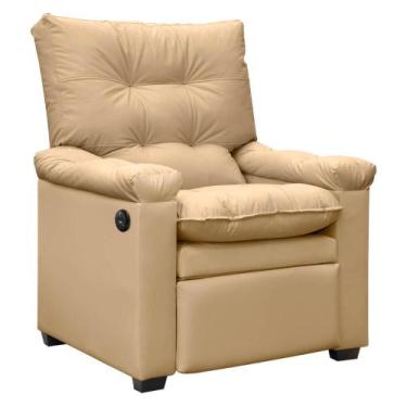 Imagem de Poltrona Reclinável com Massagem Imperador Couro Facto Amarelo - SOFA 