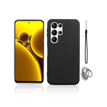 Imagem de KONXISA Capa para OUKITEL C68, capa de telefone com fivelas e cordões, capa protetora de material TPU premium, capa protetora com arranhões, resistente a quedas, anti-impressão digital, preta