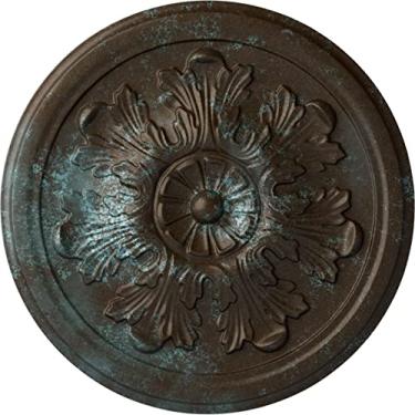 Imagem de Ekena Millwork CM12LEBBS Medalhão de teto Legacy Acanthus 12-3/10.2 cm x 7/20.3 cm, pátina azul bronze