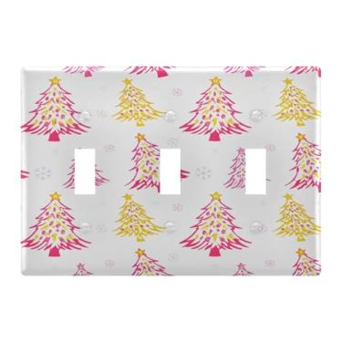 Imagem de Burbuja Capa de placa de parede para interruptor de luz de árvore de Natal, placa decorativa de parede, parafusos incluídos, 3 faixas