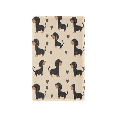 Imagem de CEBUGI Placa de cobertura de interruptor de luz preta Dachshunds frente e verso capas de tomada inquebrável tampa de placa de parede tamanho padrão 4,53 x 2,76 polegadas