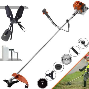 Imagem de Roçadeira Robusta Tekna RL520AC-G2 À Gasolina 2T 52cc 2HP 6 Opções de Corte Com Facas 2 Pontas, 3 Pontas, 40 Dentes, 80 Dentes, Trimmer e Carretel