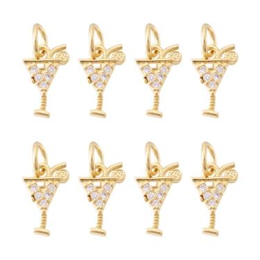 Imagem de Elecrelive 10 pingentes de vinho banhados a ouro 18 K, pingentes de zircônia cúbica, pingentes de coquetel para colar, pulseira, brincos, fabricação de joias