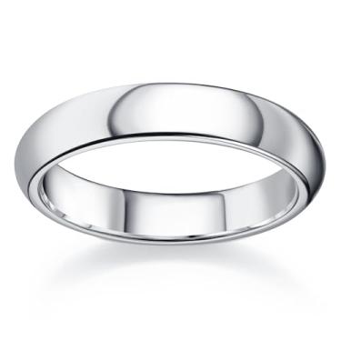 Imagem de Florideco Anel de aço inoxidável para mulheres e homens, anel de polegar simples rosado, anéis de empilhamento finos e espessos, anéis de compromisso de noivado de alto polimento, simples, abobadados