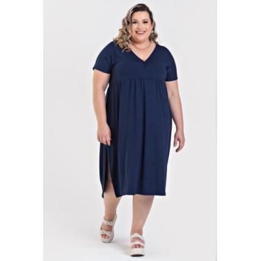 Imagem de Vestido Plus Size Malha de Viscose Detalhe Transpassado - Serena, G4, 