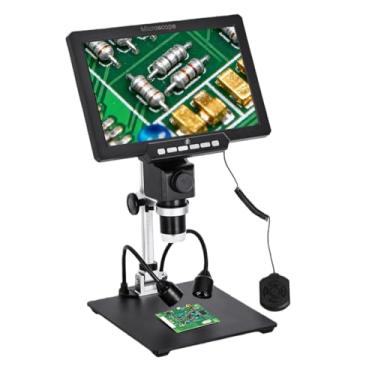Imagem de Tangxi Microscópio Digital de 10,1 Polegadas para Adultos, Microscópio Eletrônico HD 2000X 12MP Com Luzes de Preenchimento LED, Foco Manual, Distância Focal de 10-130 Mm, Visualização