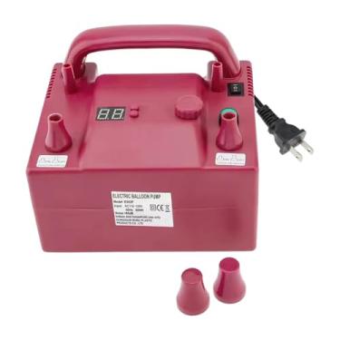 Imagem de UGPLM Bomba de ar elétrica para balões, máquina de inflar balões com bico duplo ajustável, bomba de ar portátil para festas de casamento.