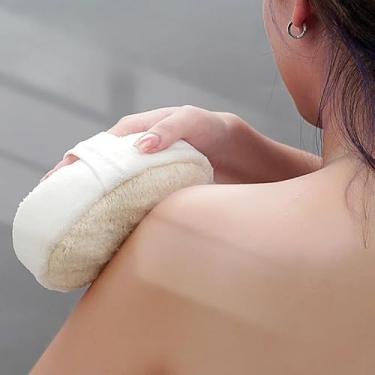 Imagem de Escova de esponja de banho de bucha natural oval macia massagem massagem esfoliante escova de chuveiro ferramenta de banheiro, 14,5 x 10 x 4,5 cm