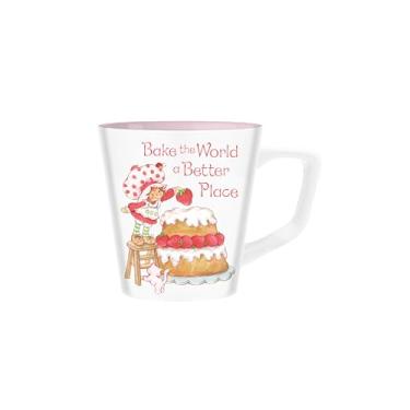 Imagem de Silver Buffalo Caneca de cerâmica com latte de 500 ml de largura Strawberry Shortcake Bake the World a Better Place