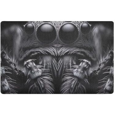Imagem de TSENQUE Tapete personalizado aranha olhos grandes preto tapete bonito para porta da frente tapete de porta externo lavável tapetes de entrada interna para casa 81 cm x 50 cm