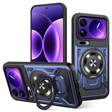 Imagem de LTLMYDAM Capa magnética para Xiaomi 17 Pro Max/17 Pro/17, capa militar ultrafina com absorção de choque, capa de suporte fosco, azul, 17 Pro