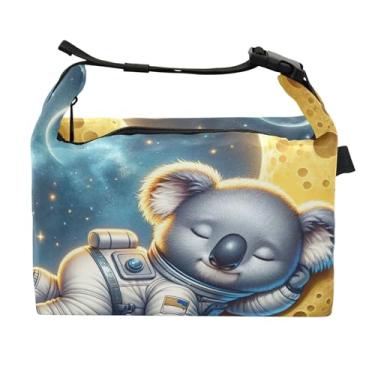 Imagem de TSENQUE Lancheira personalizada fofa lua coala, estrelada, macia, feminina, lancheira para trabalho, linda bolsa isolada para o trabalho