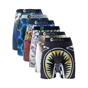 Imagem de Boxers Respiráveis plus Size Para Homens, 6 Peças, Estampados, Roupa D