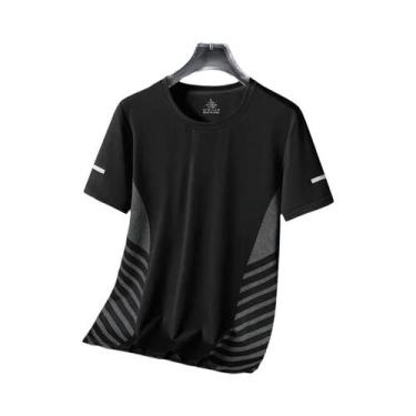 Imagem de Camiseta De Corrida Masculina De Verão Em Seda Gelada, Secagem Rápida,