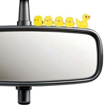 Imagem de 20 peças de mini patos decorações de painel de carro, enfeites de espelho retrovisor de patos fofos, acessórios internos engraçados de carro para decorações