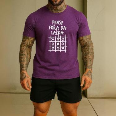 Imagem de Camiseta Masculina Ref 245 Pense Fora Da Caixa Jogo Velha Camisa Algod