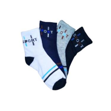 Imagem de Kit 12 Pares Meias Juvenil Infantil Masculina Cano Médio Longo - Amora