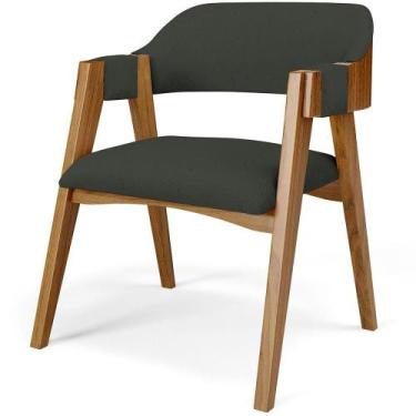 Imagem de Cadeira Para Sala De Jantar E Estar Living Estofada Suran L02 Linho Ve