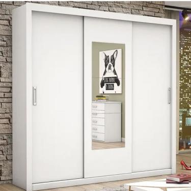 Imagem de Guarda Roupa Bahia 3 Pts Com Espelho Branco - Carioca Móveis