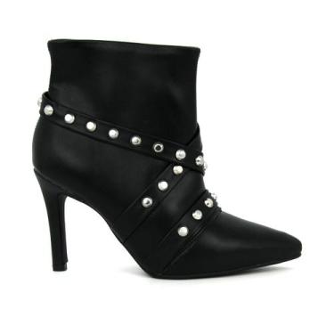 Imagem de Bota Vizzano Original Salto Alto Bico Fino Feminino 247, 37, Preto