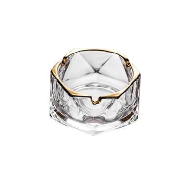 Imagem de Cinzeiro criativo leve luxo cinzeiro casa sala de estar escritório vidro grande capacidade decoração mesa bandeja fumaça (A)