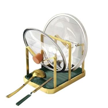 Imagem de szxzy01 Suporte de tampa organizador de tampa para utensílios em armário de cozinha, espátula, tábuas de corte, armazenamento de colher dourado