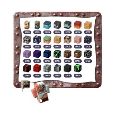 Imagem de Blocos De Construção Magnéticos Estilo Pixel Brinquedo Cubo Com Tampa 