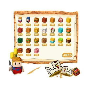 Imagem de Blocos De Construção Magnéticos Estilo Pixel Brinquedo Cubo Com Tampa 