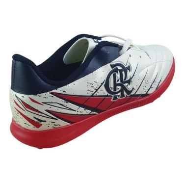 Imagem de Chuteira OXN Flamengo Avanti 3 Society Pro PVC Infantil - Bege/Vermelho/Preto-Unissex
