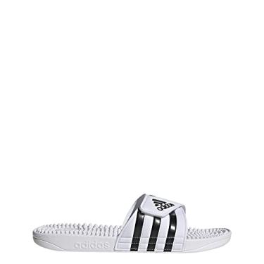 Imagem de adidas Sandália antiderrapante unissex para adultos, Branco/Núcleo preto/branco, 18 Women/17 Men