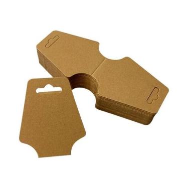 Imagem de 50 Cartões Dobráveis De Papel Kraft Para Exibição De Joias DIY: Colare