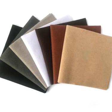 Imagem de Oaixuilhy 7 folhas de tecido de feltro macio de 45 x 45 cm para artesanato cores sortidas pacote de feltro de 1 mm de espessura para projetos de patchwork quadrados não tecidos de costura DIY (série