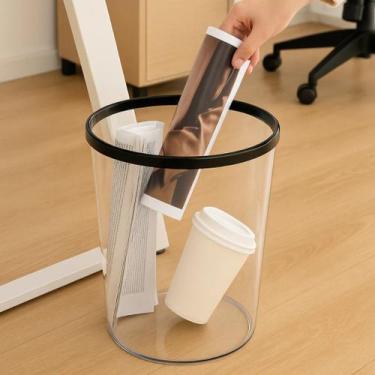 Imagem de Lixeira Plástica Cesto Bacia Caixa Saco Papel Sujeira Joga Organiza Qu