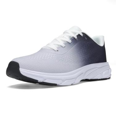 Imagem de Santiro Tênis masculino de corrida casual, leve, respirável, tênis de caminhada, Preto, cinza, 46