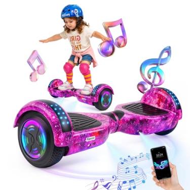 Imagem de Egazza K5 Hoverboard Roxo Galáxia, Scooter de Equilíbrio 6,5” com Bluetooth e Luzes LED...