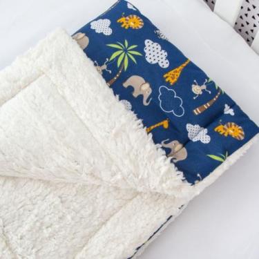 Imagem de Mantinha Bebê Dupla Face Com Sherpa Cobertor Infantil Grossa - Varias 