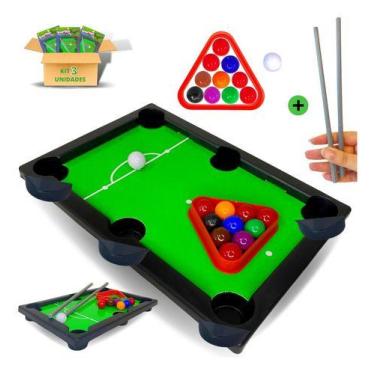 Imagem de Kit 3 Brinquedo Jogo Mini Mesa De Bilhar Sinuca Infantil - Bazar impor