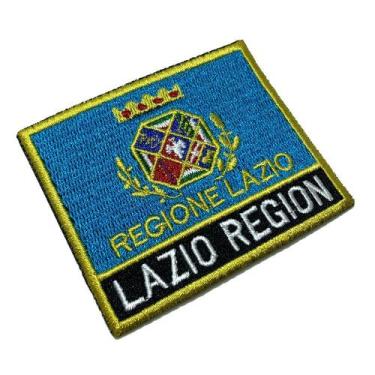 Imagem de BE0227NT01 Bandeira Lazio Region Patch Bordado Termo Adesivo - BR44