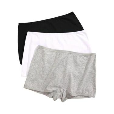 Imagem de Calcinhas De Algodão Sem Costura Para Mulheres, 3 Peças, Cintura Média