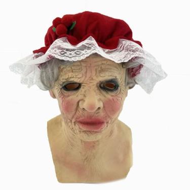 Imagem de Máscara de Natal, resina, resina, fantasia de cosplay, chapéu vermelho