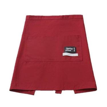 Imagem de Avental impermeável de meia cintura com bolso utilitário vermelho - yi