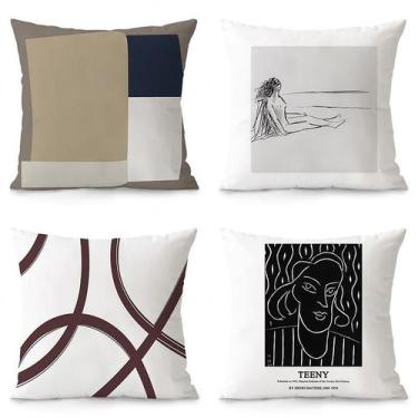 Imagem de Conjunto de fronhas de arte moderna abstrata 35x35cm (conjunto de 4) -