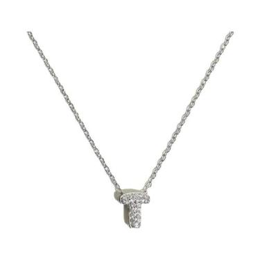 Imagem de Colar Feminino De Letras Em Prata Com Design De Balão, Cadeia De Aço I