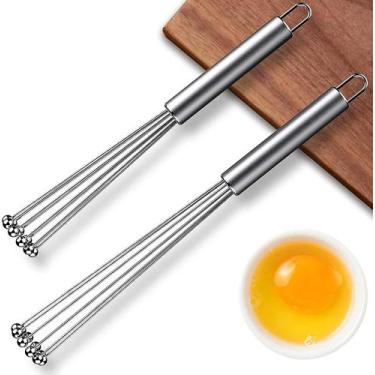 Imagem de Conjunto de batedores de aço inoxidável Ball Whisk Wire Egg Whisk 2 un